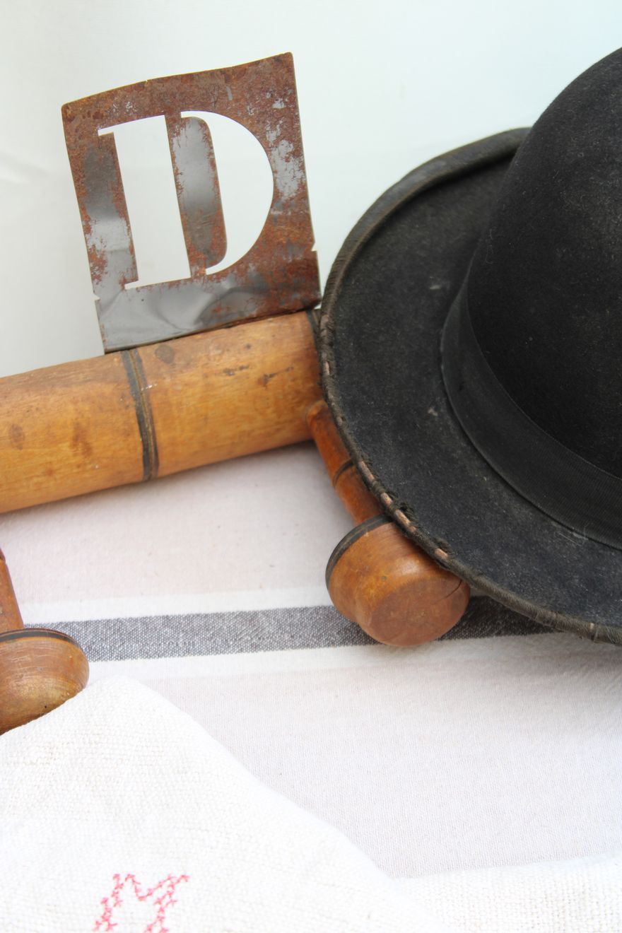 Old wooden coat rack