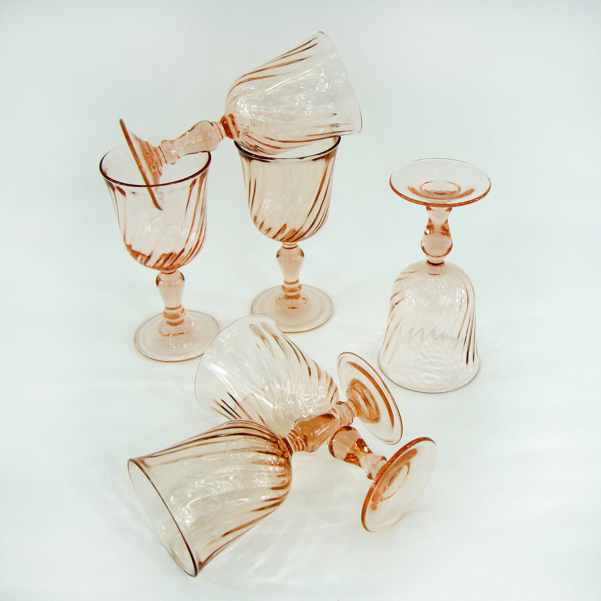 6 Rosaline wine glasses Luminarc Arcoroc France - vintage 80s