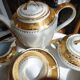 Coffee service 12 cups in white and gold porcelain
