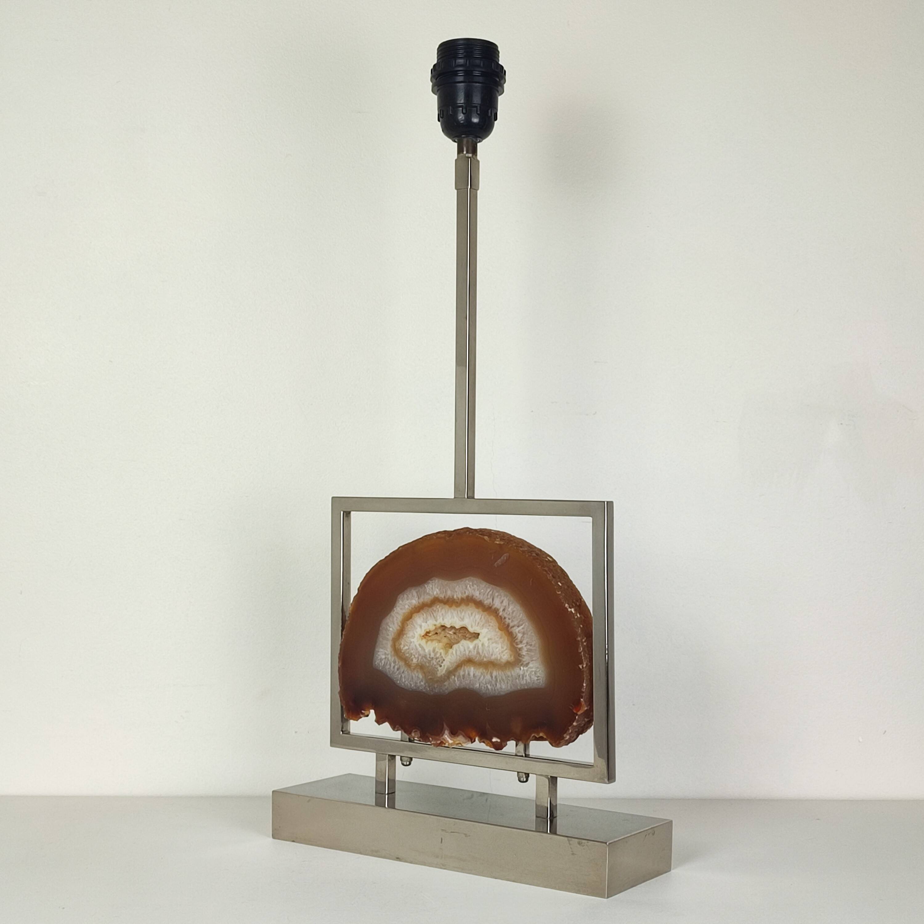 Agate and chrome lamp
