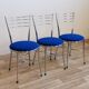 Lot de 3 chaises chrome et cobalt