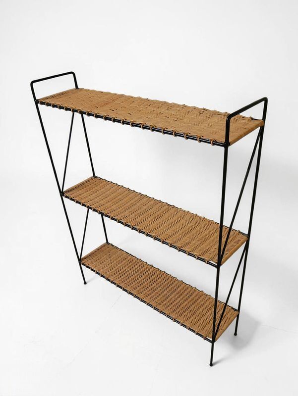 Rattan design bookshelf - Vintage 1960