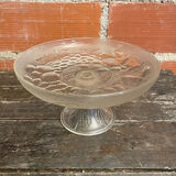Vintage Fruit Bowl Old Molded Glass Plate Decor Fruits #D657