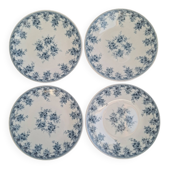 Assiettes plates Rivanel bleu vintage