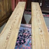 Pair of farmhouse table benches in fir from the early 20th century.