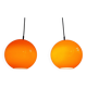 Paire de suspensions Space Age en opaline orange, 1970