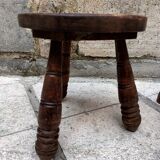 Pair of brutalist tripod stool