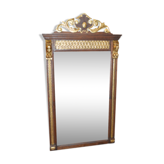 Gilded patinated oak mirror - 144x81cm