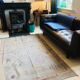 Chesterfield-style brown leather canape