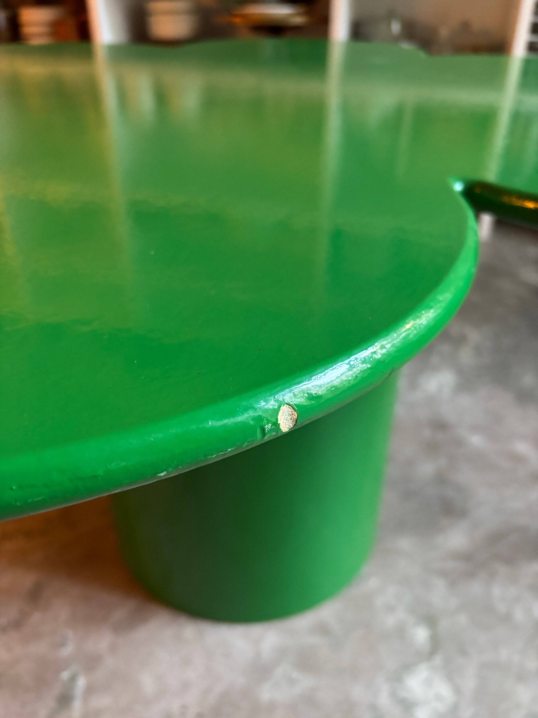 Tomotom table in wood and green metal by Bernard Holdaway, 1960