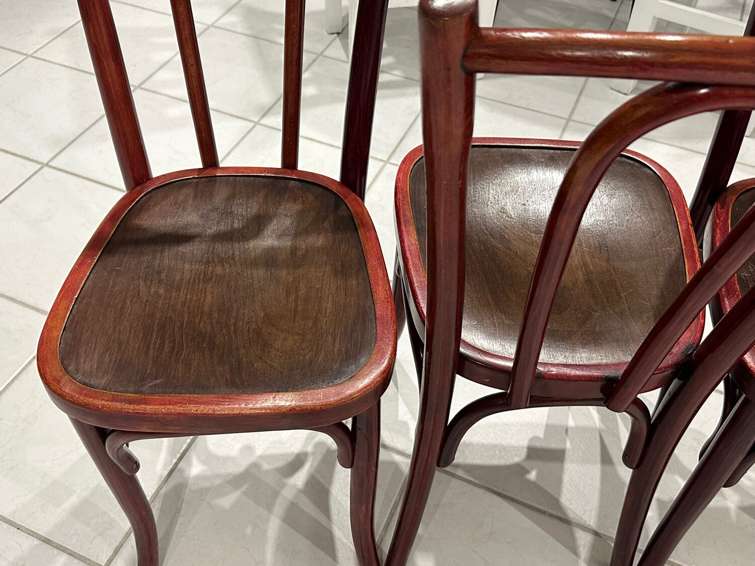 Set of 4 Thonet bistro chairs from the 1920s.