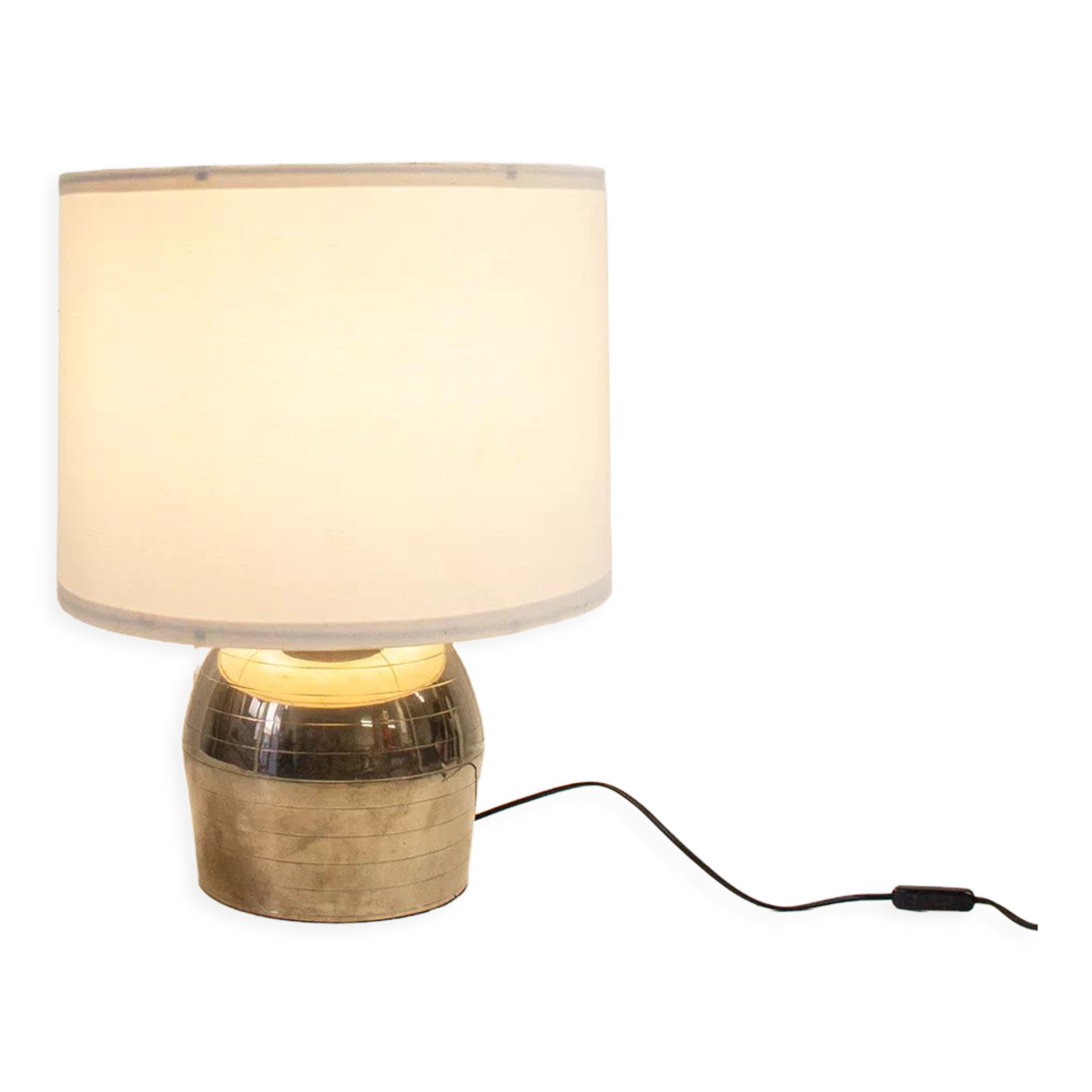 Lampe de table en métal chromé années 70 italie