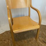 Beech armchair in curved wood