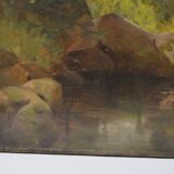 Barbizon school "stream in an undergrowth" signed and dated 1892