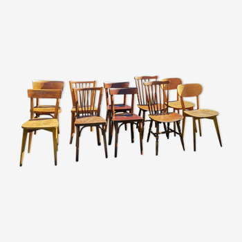 Set de 10 chaises bistrot