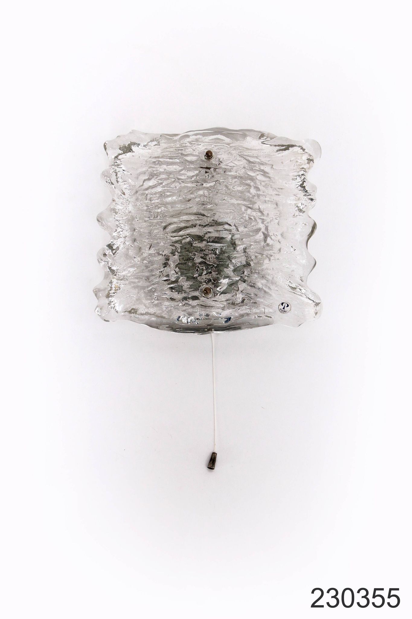 Large wall lamp Peil & Putzler ice glass, 1960 Germany