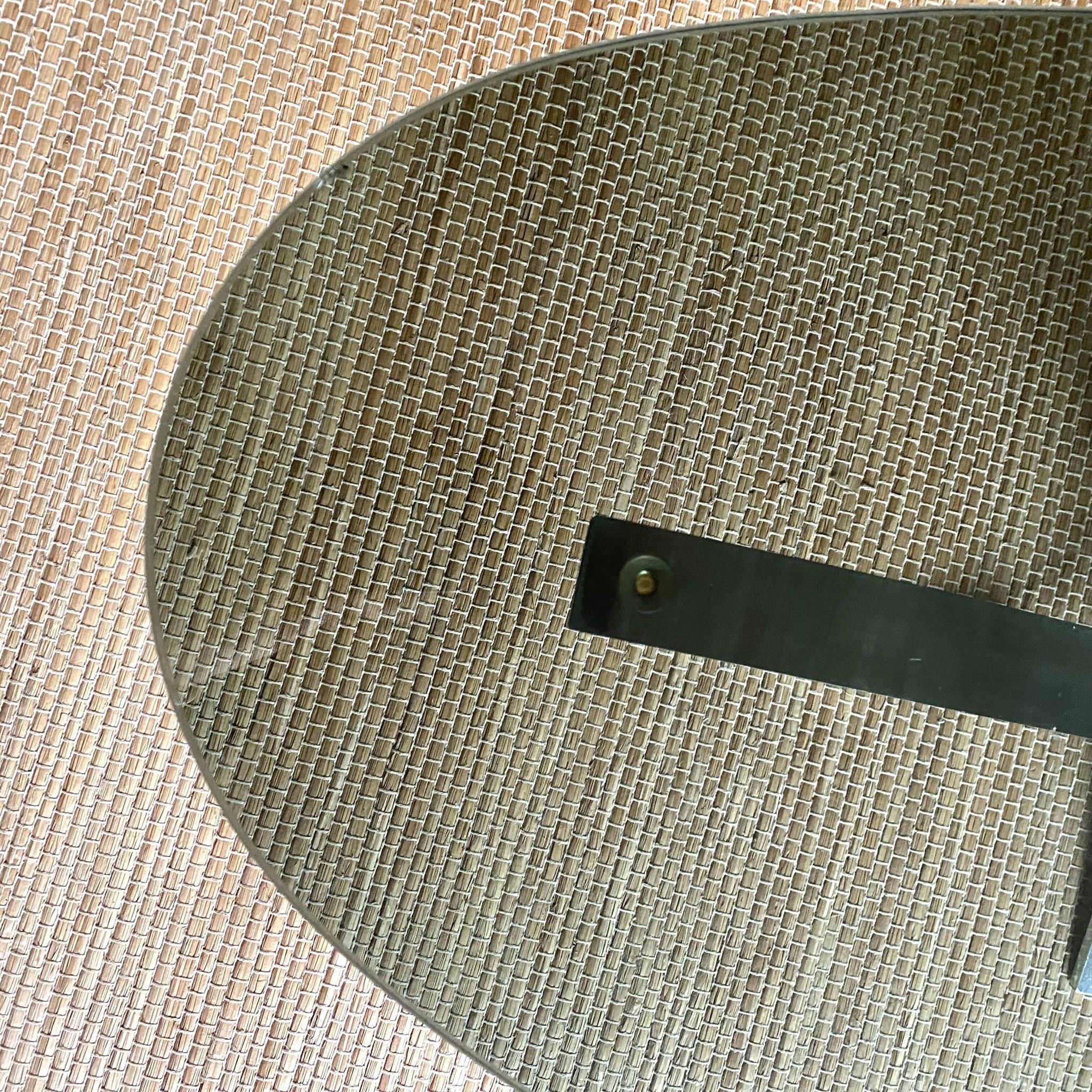 70s design coffee table in metal and smoked glass