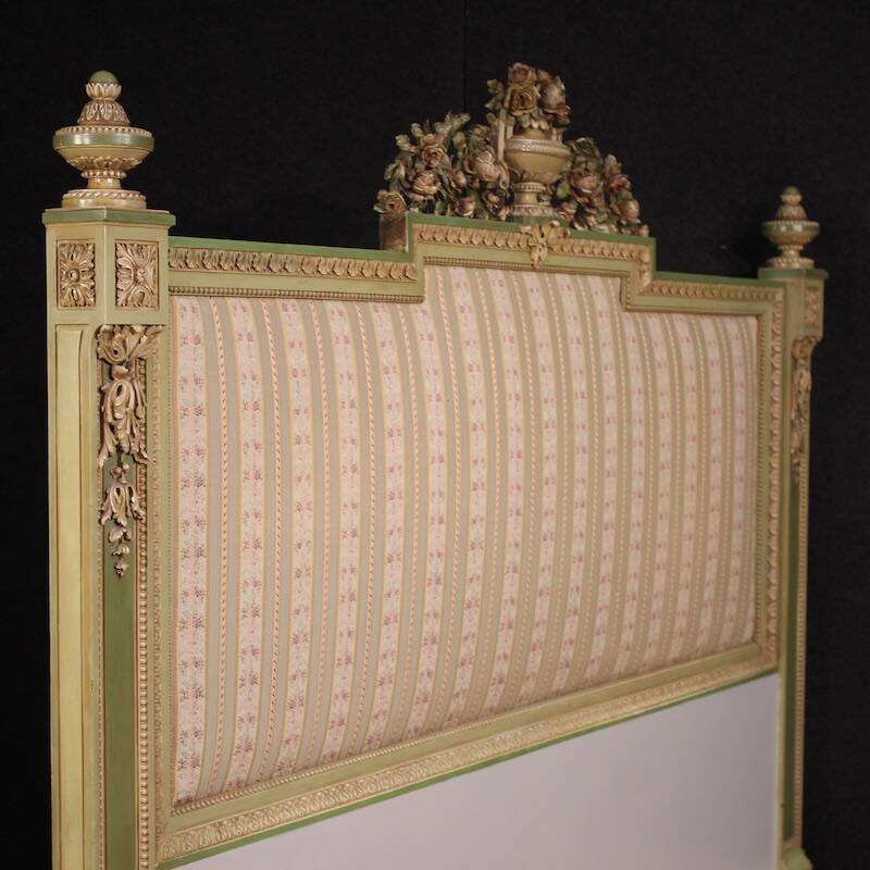 Lacquered Italian double bed in the Louis XVI style from the 20th century