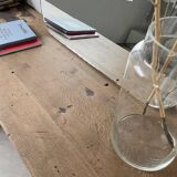 Solid oak work table console 220cm