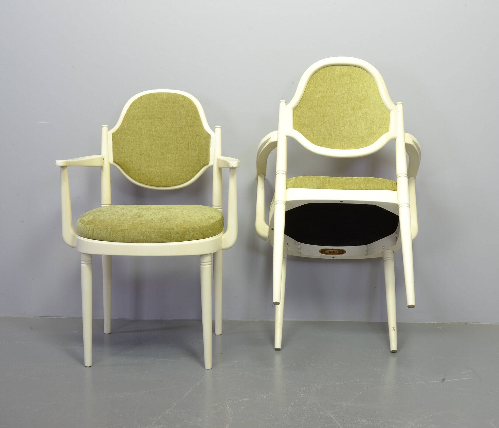 Thonet Side Chairs, Model 644 PV with Velvet Upholstery Hanno v Gustedt 60s