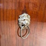 Empire Nightstands in Walnut with Full Columns in Gilt Brass, Italy, 1810, Set of 2