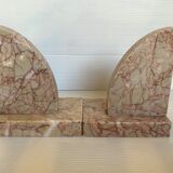 Pair of greenhouse books half moon marble art deco