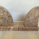 Pair of greenhouse books half moon marble art deco