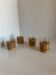 Set of 4 Vintage Set Schott Mainz Clear Glasses With Wicker Cup Holder