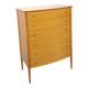 Mid-Century hoge gebogen ladekast met 6 lades