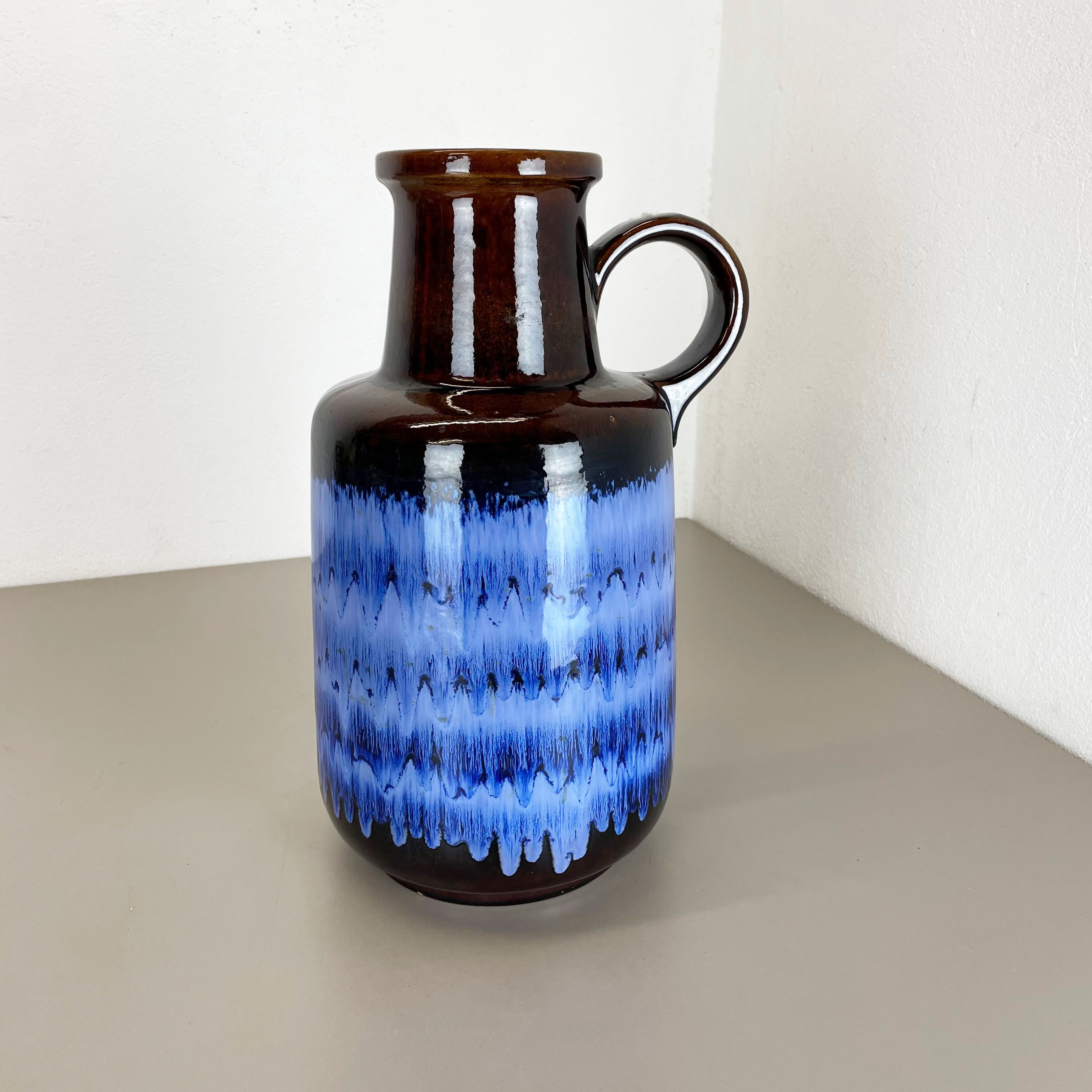 Large Pottery Fat Lava Multi-Color Floor Vase 408-40 Made by Scheurich, 1970s