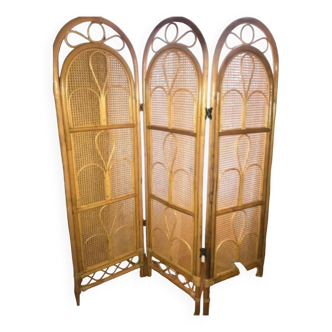 Vintage screen 1970 cane and bamboo