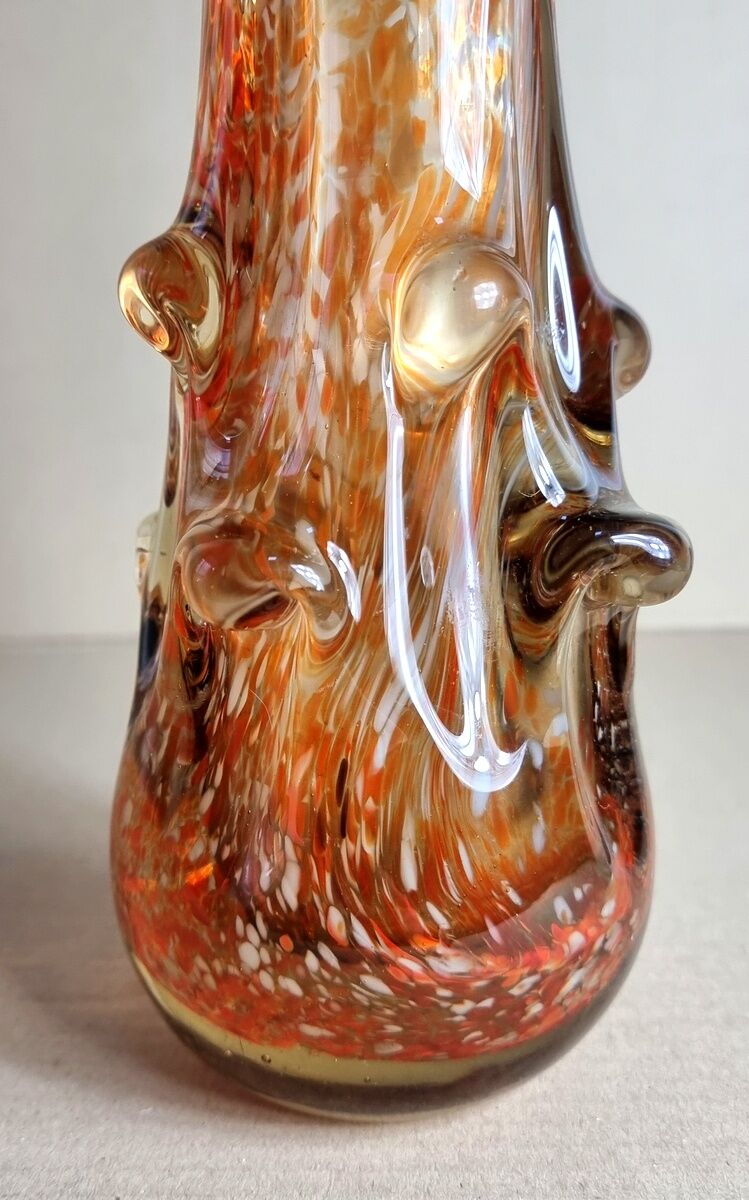 Murano glass vase with buttons pulled 50s