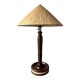 Large mahogany lamp with straw shade – "travel" spirit