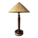 Large mahogany lamp with straw shade – "travel" spirit