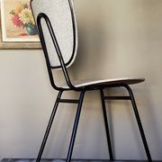 Speckled skaï chair and feet black metal tubes 50s