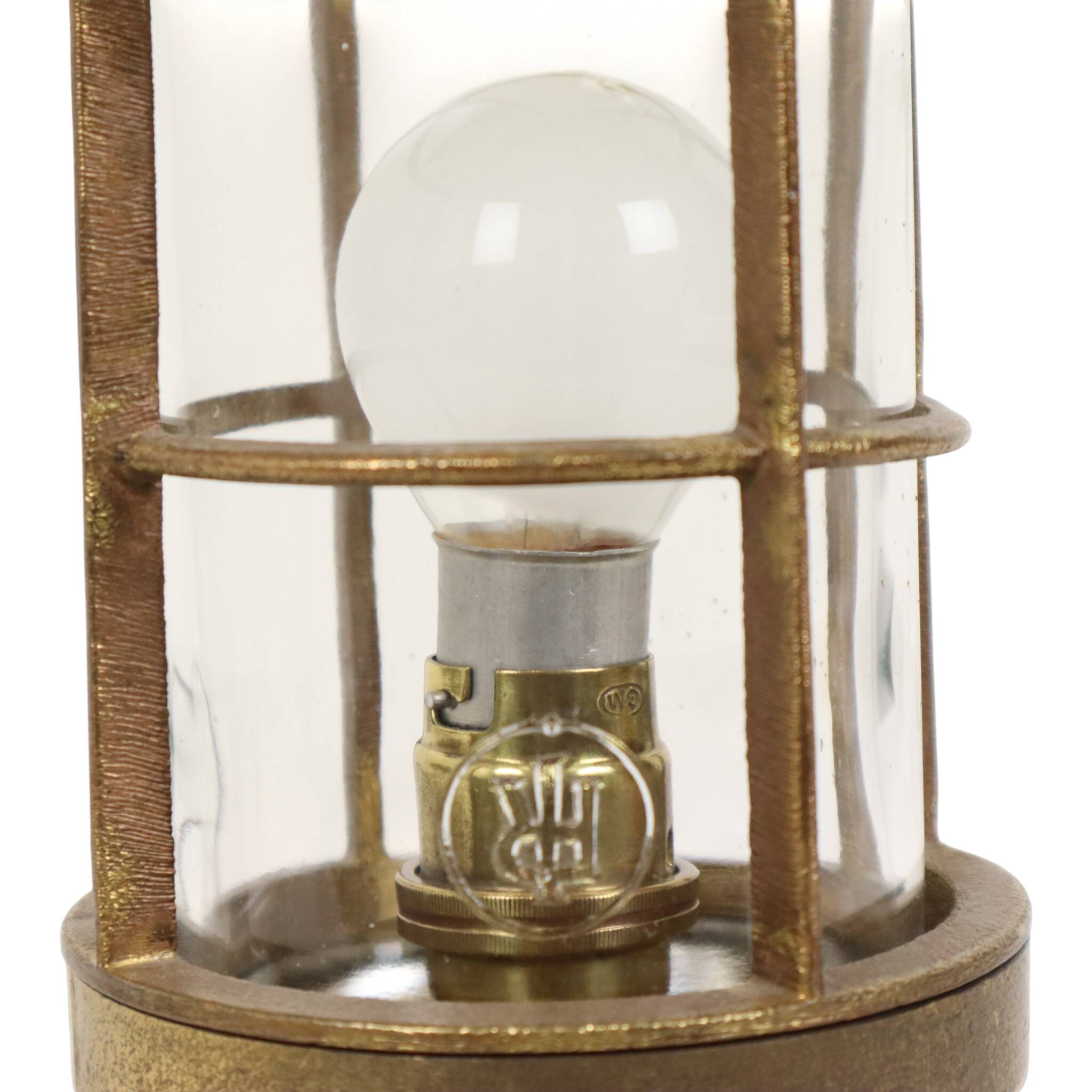 Old Industrial Brass Ship's Lamp Cage Lamp Rotterdam
