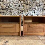 Paire de chevets en pin des années 90 meubles en bois vintage
