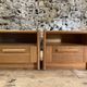 Pair of 90's pine bedside / vintage wooden furniture