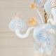 Vintage opalescent Murano chandelier – Italy, 1970s