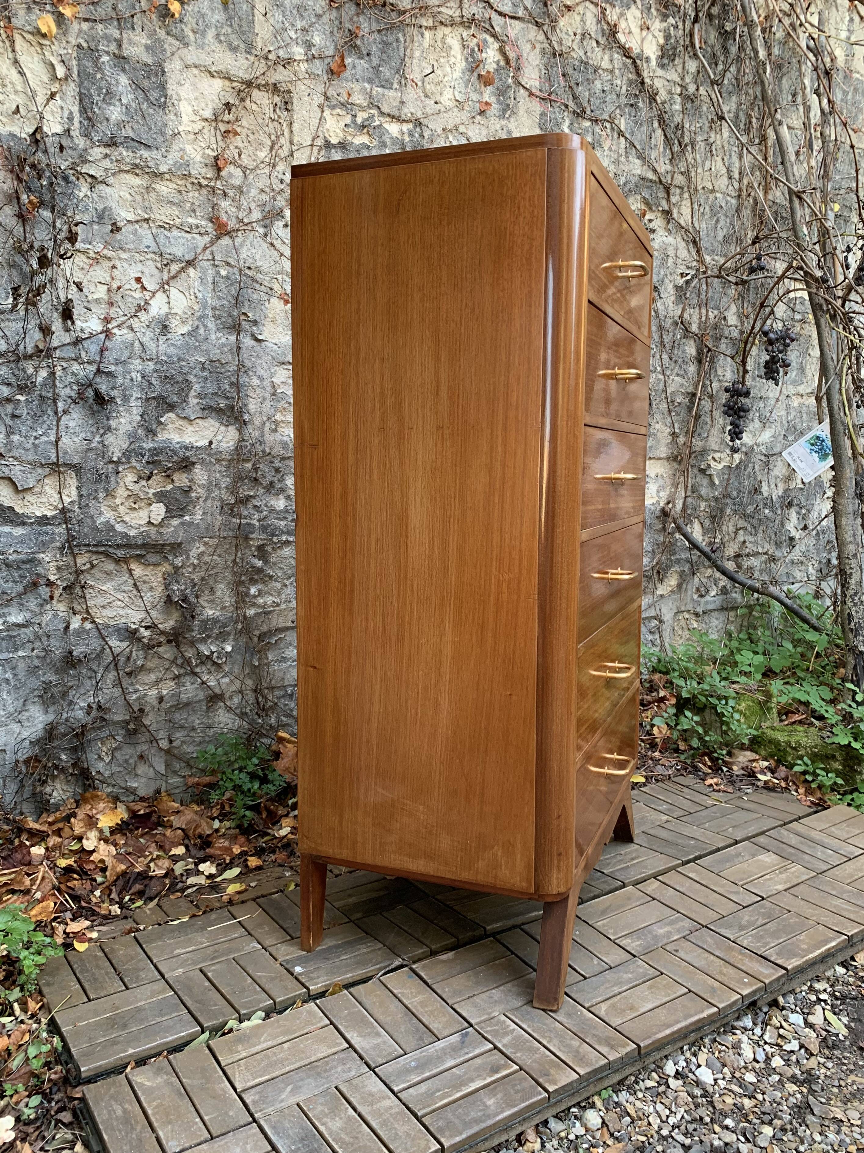 Vintage chest of drawers with compass feet 1960 H112