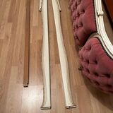 Upholstered bed in rosewood fabric