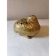 Golden earthenware flower vase "Woodcock"