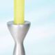Set of space age candlesticks from the 70s/80s, organic aluminium.