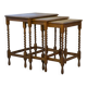 Rustic nesting tables in oak from the 1950s.