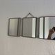 Vintage 1960 triptych mirror barber hairdresser Japonese style - 25 x 60 cm