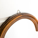 Miroir vintage en bois massif avec cadre sculpté ondulé