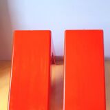 Ranges vinyles 33t en plastique orange 70s