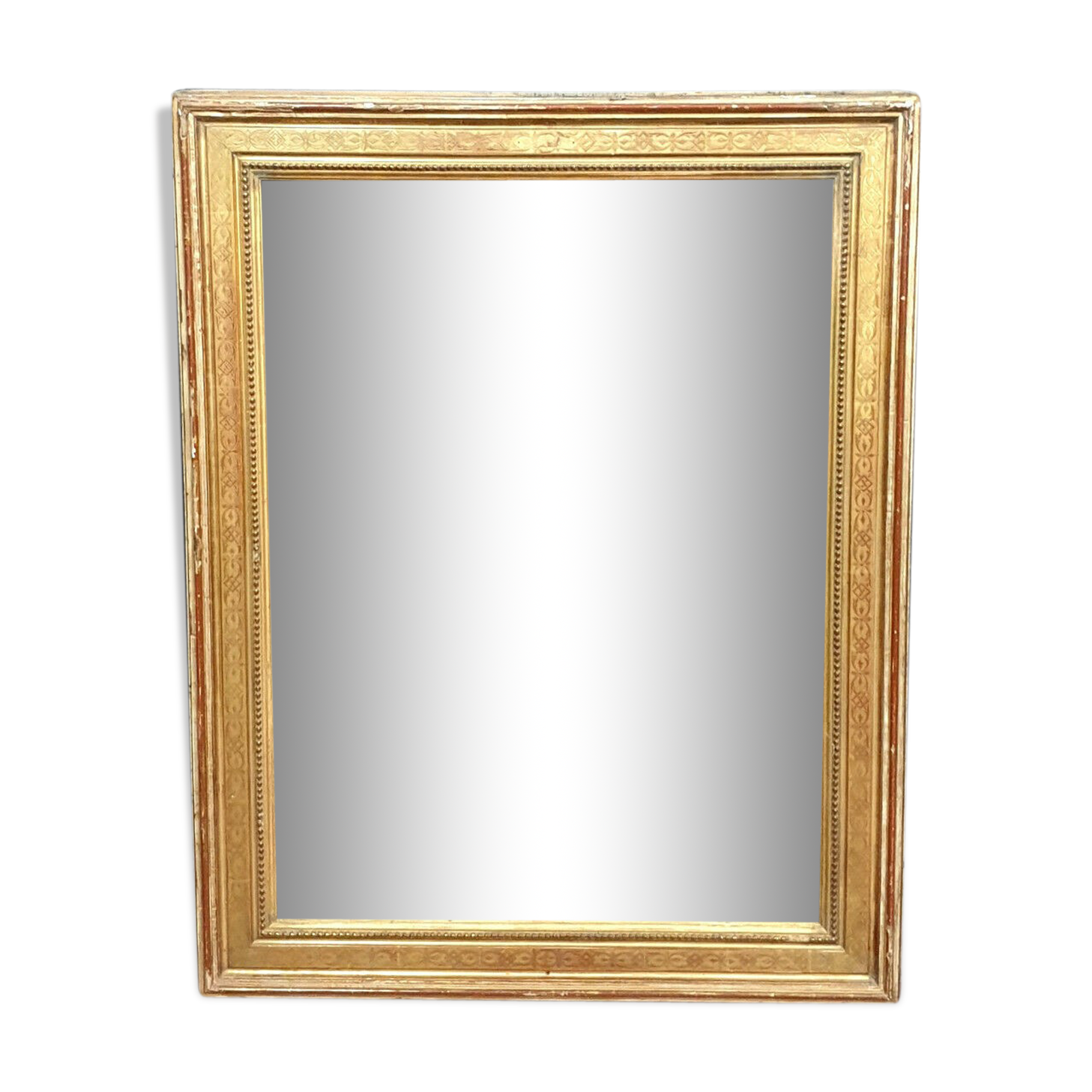 Miroir époque empire en bois doré 71x90cm
