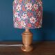 lampe bois vintage inspiration pop liberty/fleurs