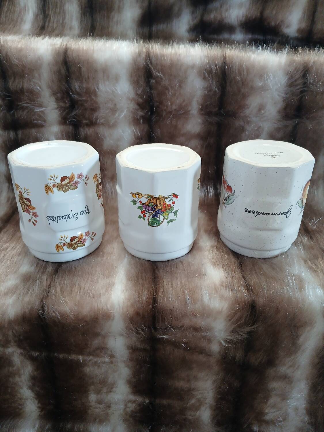 3 antique sweet jars